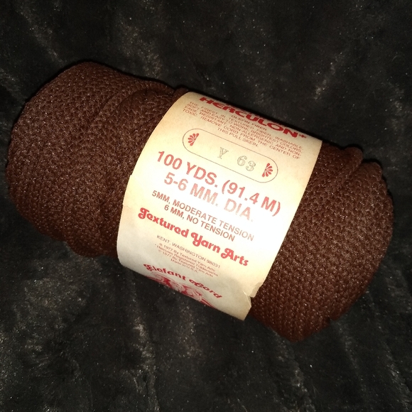 Macrame Yarn Vintage Brown Elefant Cord 100% Textured Herculon 100 yds skein 6mm - Picture 2 of 12